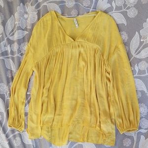 Yellow flowy blouse